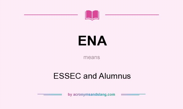 What does ENA mean? It stands for ESSEC and Alumnus