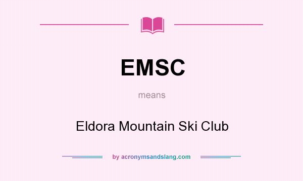 What does EMSC mean? It stands for Eldora Mountain Ski Club