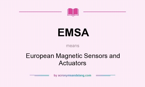 What does EMSA mean? It stands for European Magnetic Sensors and Actuators