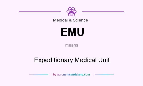 What does EMU mean? It stands for Expeditionary Medical Unit