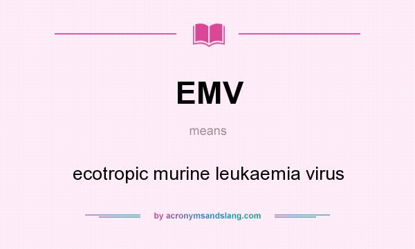 What does EMV mean? It stands for ecotropic murine leukaemia virus