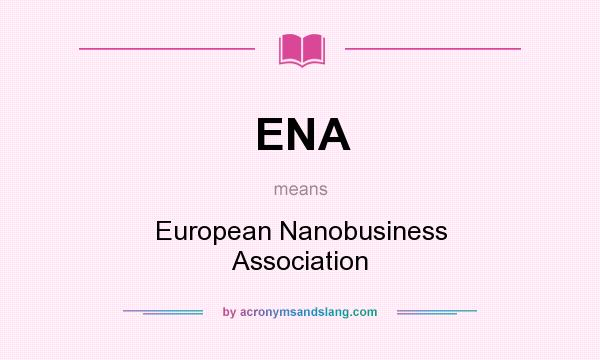 What does ENA mean? It stands for European Nanobusiness Association
