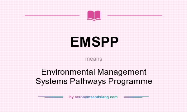 What does EMSPP mean? It stands for Environmental Management Systems Pathways Programme