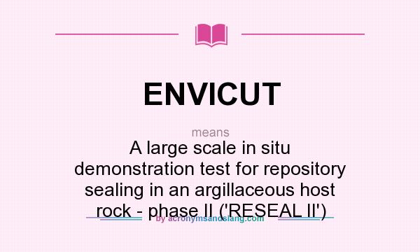 What does ENVICUT mean? It stands for A large scale in situ demonstration test for repository sealing in an argillaceous host rock - phase II (`RESEAL II`)
