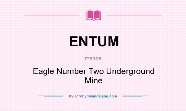 What does ENTUM mean? It stands for Eagle Number Two Underground Mine