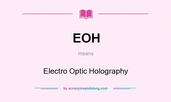 What does EOH mean? It stands for Electro Optic Holography