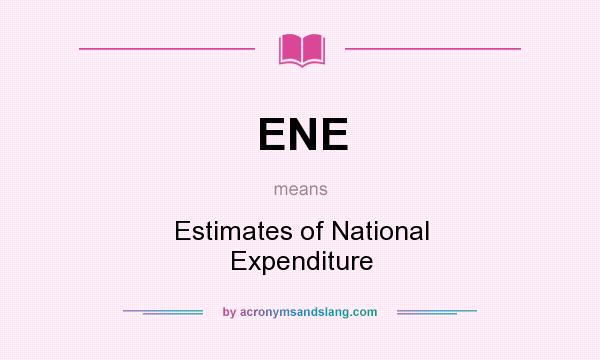 What does ENE mean? It stands for Estimates of National Expenditure
