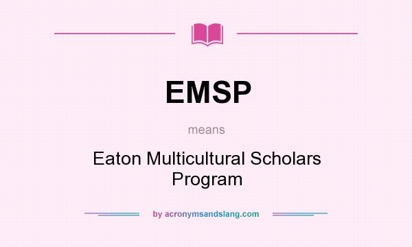 What does EMSP mean? It stands for Eaton Multicultural Scholars Program