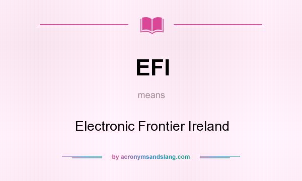 What does EFI mean? It stands for Electronic Frontier Ireland