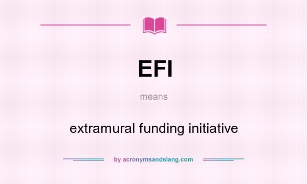 What does EFI mean? It stands for extramural funding initiative