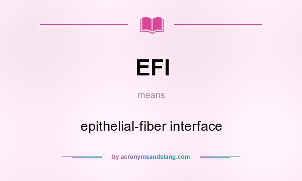 What does EFI mean? It stands for epithelial-fiber interface