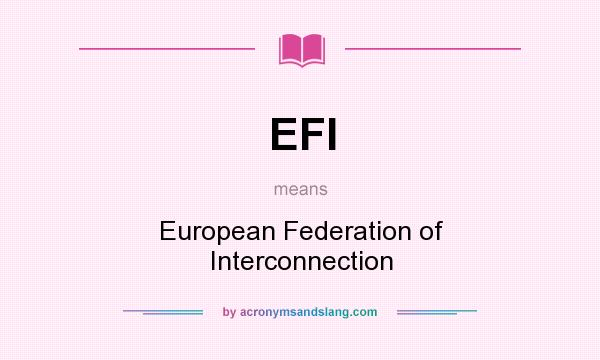 What does EFI mean? It stands for European Federation of Interconnection