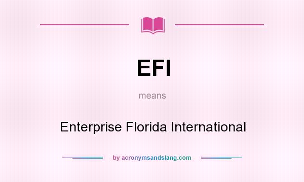 What does EFI mean? It stands for Enterprise Florida International