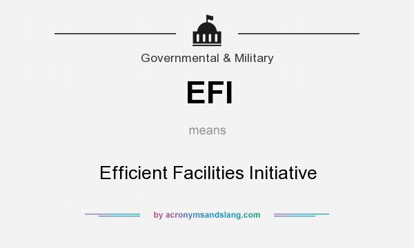 What does EFI mean? It stands for Efficient Facilities Initiative