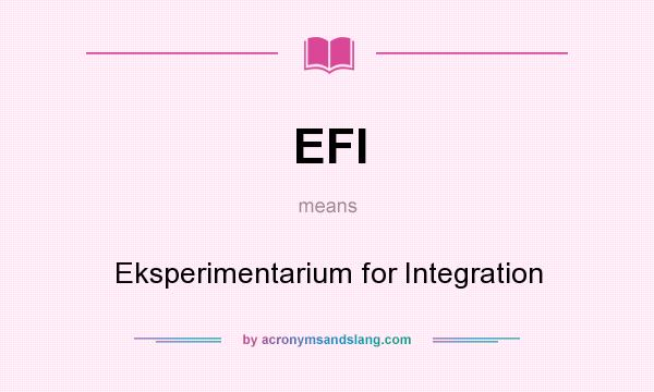 What does EFI mean? It stands for Eksperimentarium for Integration