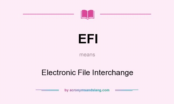 What does EFI mean? It stands for Electronic File Interchange