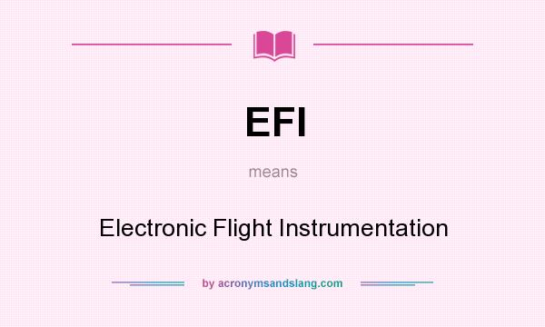What does EFI mean? It stands for Electronic Flight Instrumentation