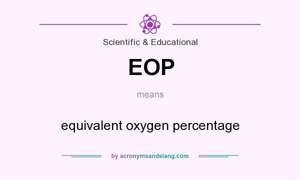 What does EOP mean? It stands for equivalent oxygen percentage