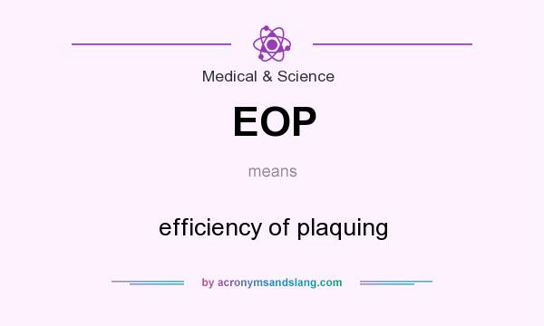 What does EOP mean? It stands for efficiency of plaquing
