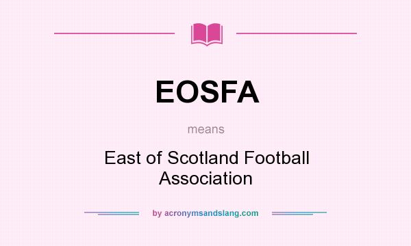 What does EOSFA mean? It stands for East of Scotland Football Association