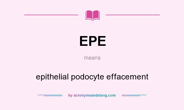 What does EPE mean? It stands for epithelial podocyte effacement