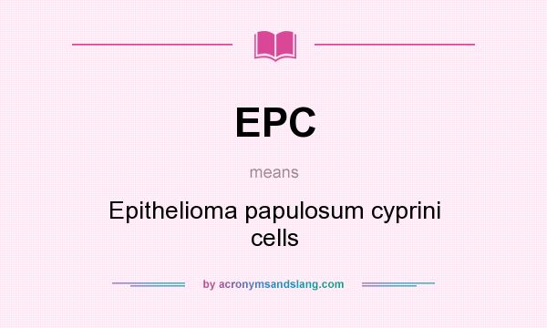 What does EPC mean? It stands for Epithelioma papulosum cyprini cells