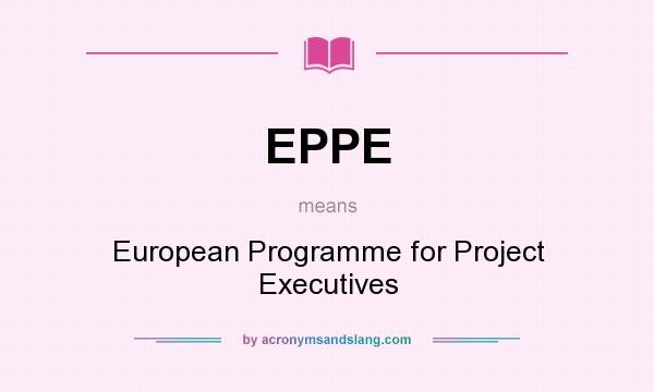 What does EPPE mean? It stands for European Programme for Project Executives