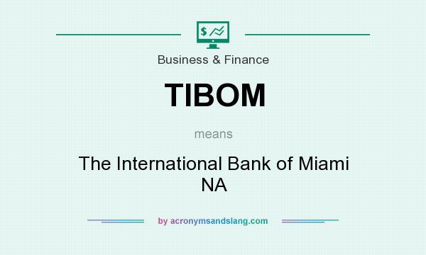 What does TIBOM mean? It stands for The International Bank of Miami NA
