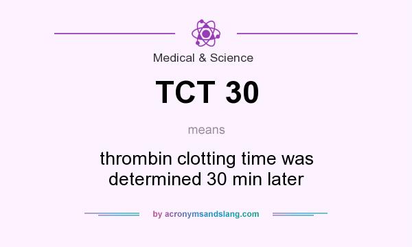 What does TCT 30 mean? It stands for thrombin clotting time was determined 30 min later