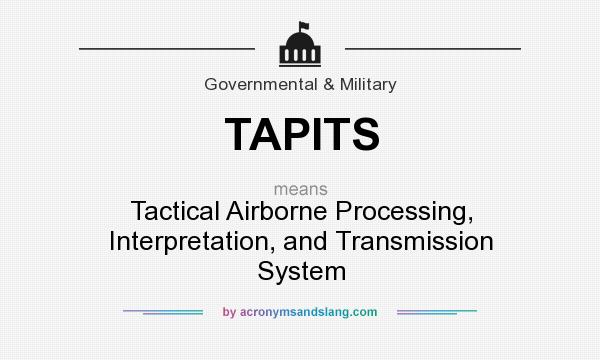What does TAPITS mean? It stands for Tactical Airborne Processing, Interpretation, and Transmission System