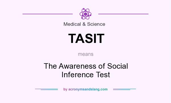 What does TASIT mean? It stands for The Awareness of Social Inference Test