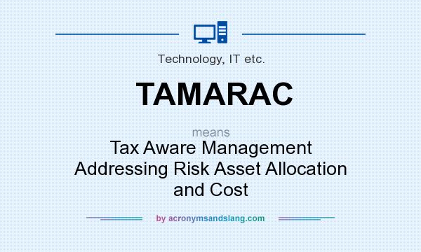 What does TAMARAC mean? It stands for Tax Aware Management Addressing Risk Asset Allocation and Cost