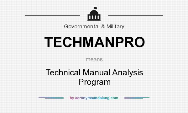 What does TECHMANPRO mean? It stands for Technical Manual Analysis Program