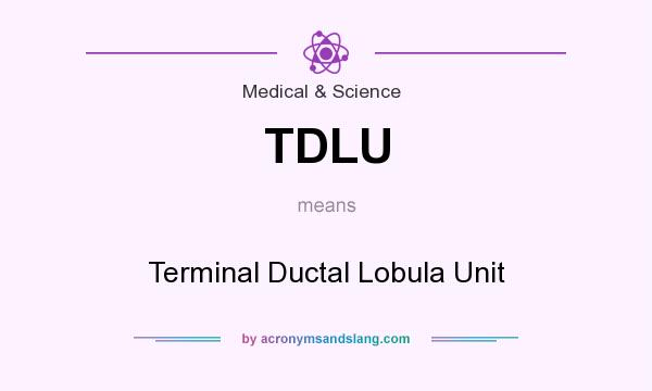 What does TDLU mean? It stands for Terminal Ductal Lobula Unit