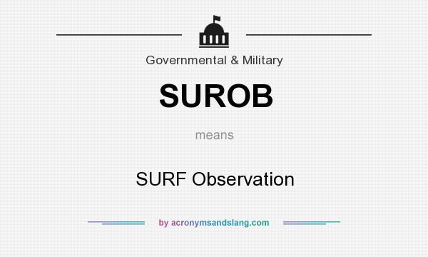 What does SUROB mean? It stands for SURF Observation