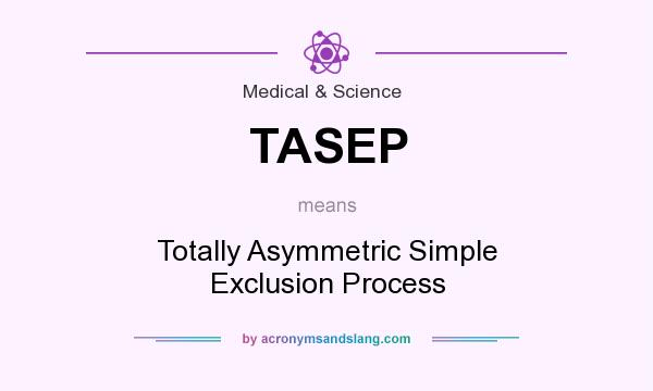 What does TASEP mean? It stands for Totally Asymmetric Simple Exclusion Process