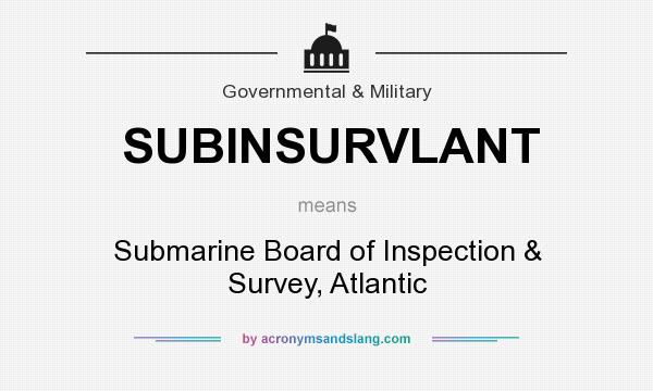 What does SUBINSURVLANT mean? It stands for Submarine Board of Inspection & Survey, Atlantic