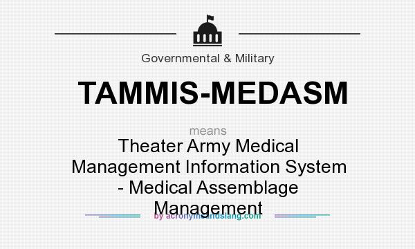 What does TAMMIS-MEDASM mean? It stands for Theater Army Medical Management Information System - Medical Assemblage Management