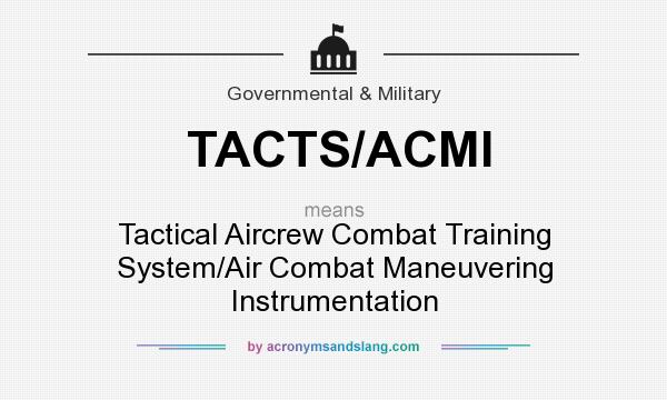 What does TACTS/ACMI mean? It stands for Tactical Aircrew Combat Training System/Air Combat Maneuvering Instrumentation