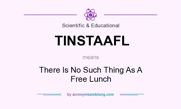 What does TINSTAAFL mean? It stands for There Is No Such Thing As A Free Lunch