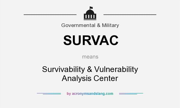 What does SURVAC mean? It stands for Survivability & Vulnerability Analysis Center