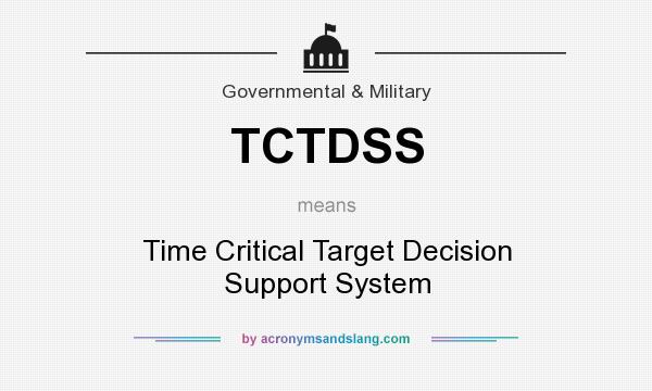 What does TCTDSS mean? It stands for Time Critical Target Decision Support System