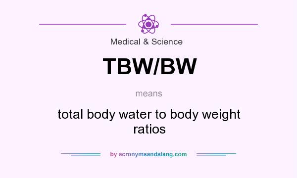 What does TBW/BW mean? It stands for total body water to body weight ratios