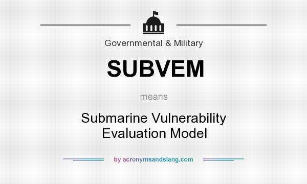 What does SUBVEM mean? It stands for Submarine Vulnerability Evaluation Model