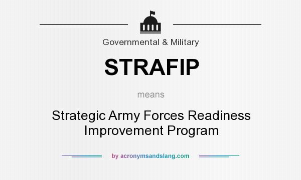 What does STRAFIP mean? It stands for Strategic Army Forces Readiness Improvement Program