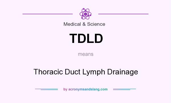 What does TDLD mean? It stands for Thoracic Duct Lymph Drainage