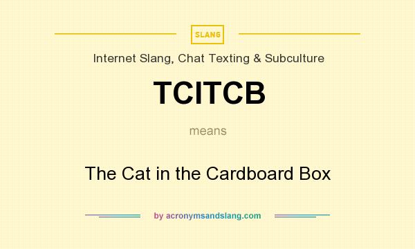 What does TCITCB mean? It stands for The Cat in the Cardboard Box