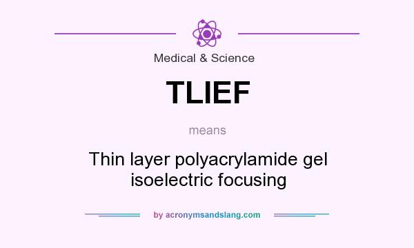 What does TLIEF mean? It stands for Thin layer polyacrylamide gel isoelectric focusing