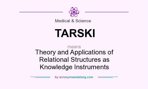 What does TARSKI mean? It stands for Theory and Applications of Relational Structures as Knowledge Instruments