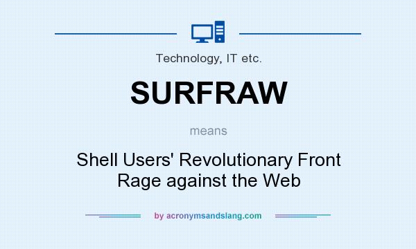What does SURFRAW mean? It stands for Shell Users` Revolutionary Front Rage against the Web